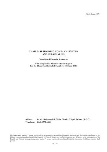 Thumbnail Chailease Holding Quarterly Report 2022-q1