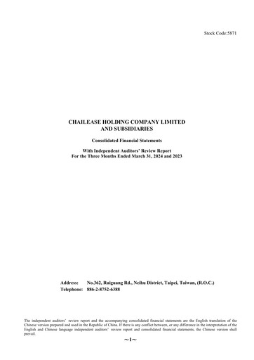 Thumbnail Chailease Holding Quarterly Report 2024-q1