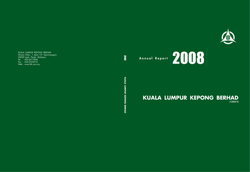 Thumbnail Kuala Lumpur Kepong Annual Report 2008
