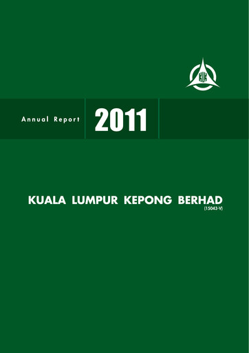 Thumbnail Kuala Lumpur Kepong Annual Report 2011
