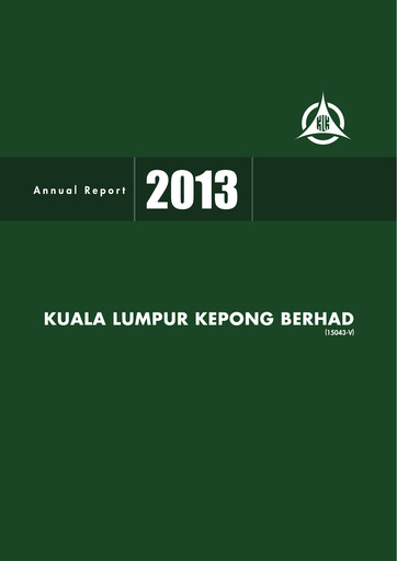 Thumbnail Kuala Lumpur Kepong Annual Report 2013
