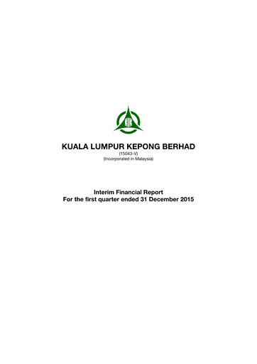 Vorschaubild Kuala Lumpur Kepong Quartalsbericht 2016-q1