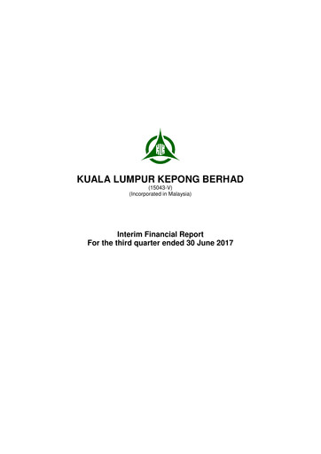 Vorschaubild Kuala Lumpur Kepong Quartalsbericht 2017-q3