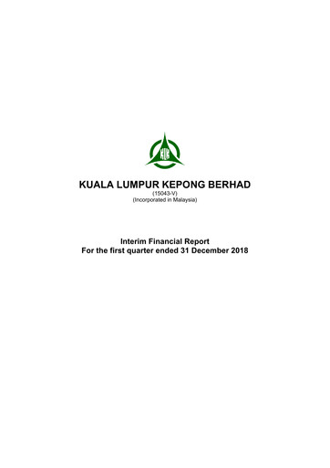 Thumbnail Kuala Lumpur Kepong Quarterly Report 2019-q1
