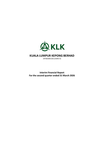 Thumbnail Kuala Lumpur Kepong Quarterly Report 2026-q2