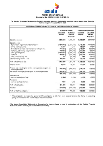 Vorschaubild Axiata Group Quartalsbericht 2020-q1