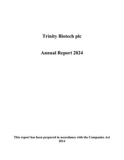 Thumbnail Trinity Biotech
 Annual Report 2024