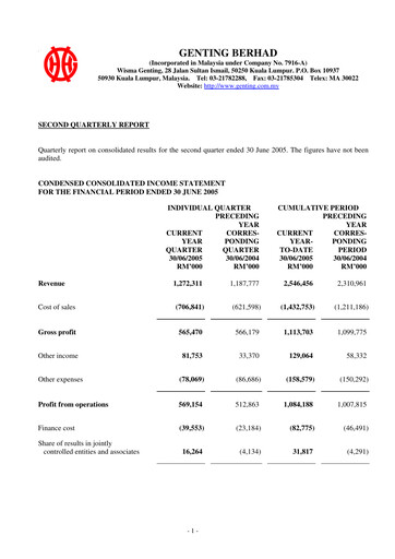 Thumbnail Genting Berhad Quarterly Report 2005-q2