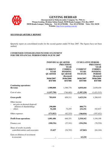 Thumbnail Genting Berhad Quarterly Report 2007-q2
