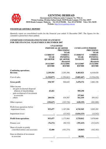 Thumbnail Genting Berhad Quarterly Report 2007-q4