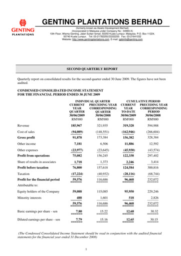 Thumbnail Genting Berhad Quarterly Report 2009-q2