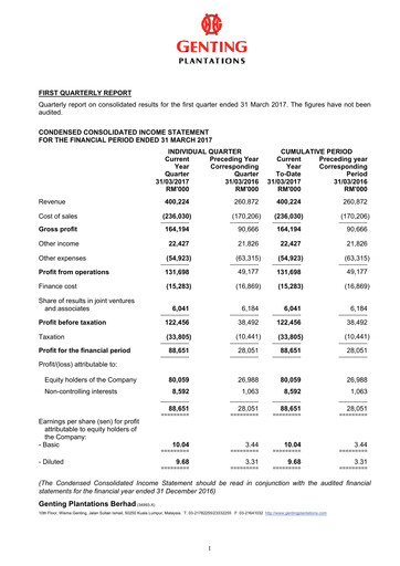 Thumbnail Genting Berhad Quarterly Report 2017-q1