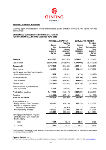 Thumbnail Genting Berhad Quarterly Report 2018-q2