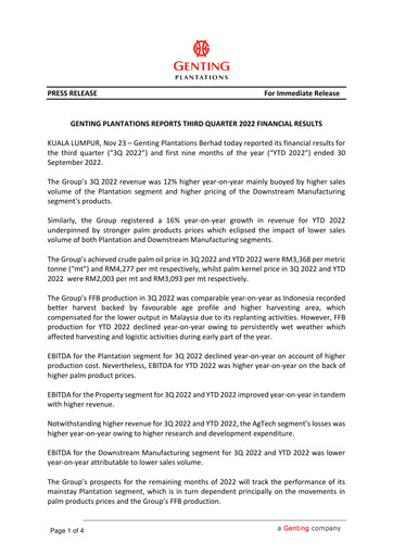 Thumbnail Genting Berhad Quarterly Report 2022-q3