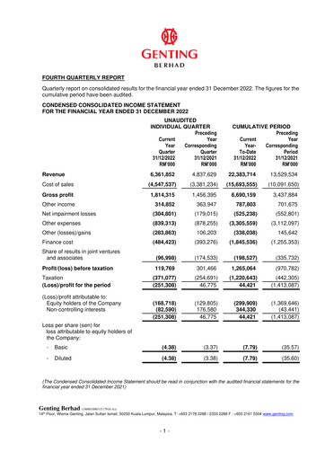 Thumbnail Genting Berhad Quarterly Report 2022-q4