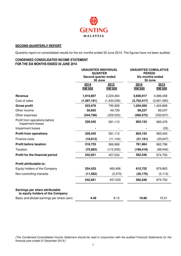 Thumbnail Genting Malaysia Berhad Quarterly Report 2014-q2