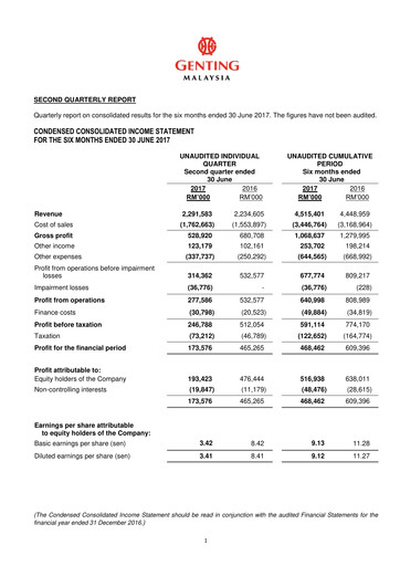 Thumbnail Genting Malaysia Berhad Quarterly Report 2017-q2