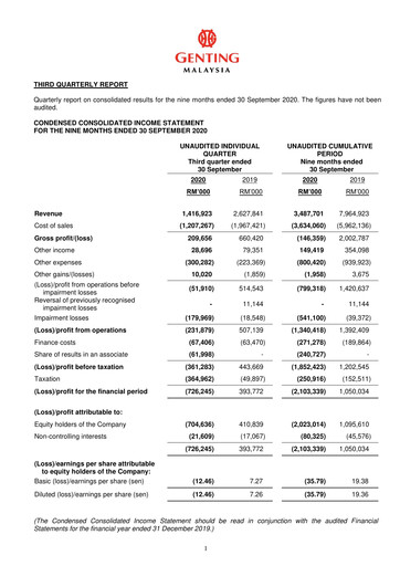 Thumbnail Genting Malaysia Berhad Quarterly Report 2020-q3