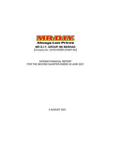 Thumbnail Mr D.I.Y. Group Quarterly Report 2021-q2