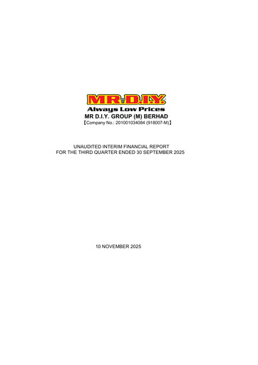 Thumbnail Mr D.I.Y. Group Quarterly Report 2025-q3