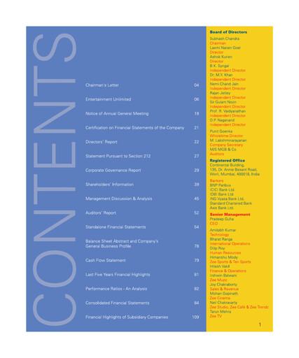 Thumbnail Zee Entertainment Annual Report 2007-2008