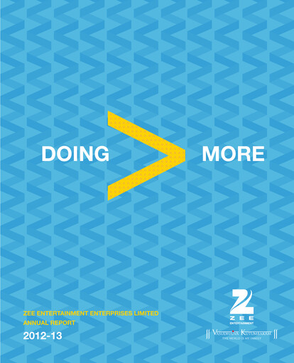 Thumbnail Zee Entertainment Annual Report 2012-2013