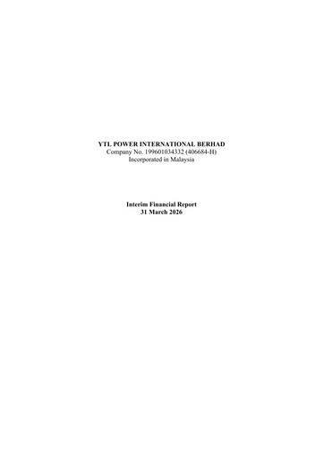 Thumbnail YTL Power International Quarterly Report 2026-q3
