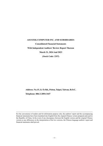 Thumbnail ASUS Quarterly Report 2024-q1