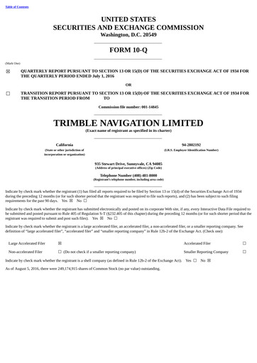 Miniature Trimble Rapport trimestriel 2016-q2