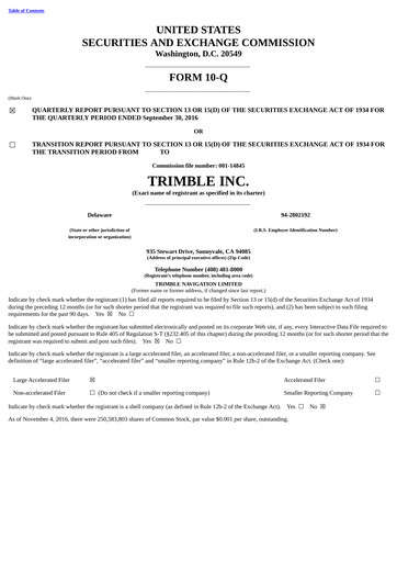 Miniature Trimble Rapport trimestriel 2016-q3