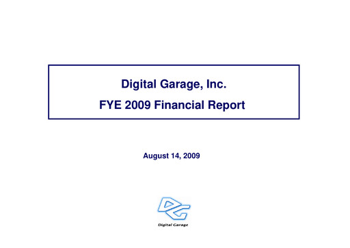 Thumbnail Digital Garage Financial Report 2009
