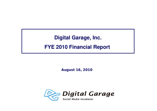 Thumbnail Digital Garage Financial Report 2010