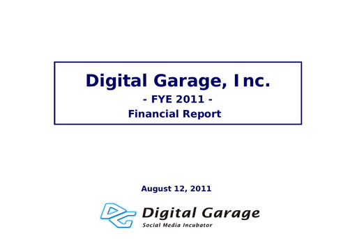 Thumbnail Digital Garage Financial Report 2011