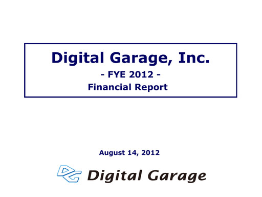 Thumbnail Digital Garage Financial Report 2012