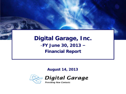 Thumbnail Digital Garage Financial Report 2013