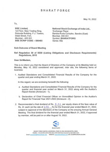 Miniature Bharat Forge
 Rapport trimestriel 2022-q4