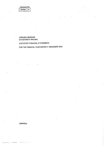 Thumbnail Capital A (Air Asia) Financial Statement 2008
