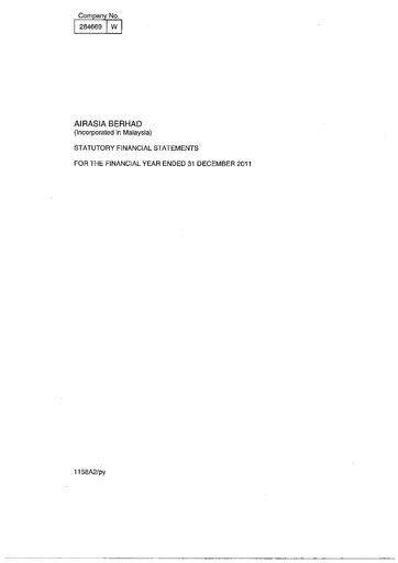 Thumbnail Capital A (Air Asia) Financial Statement 2011
