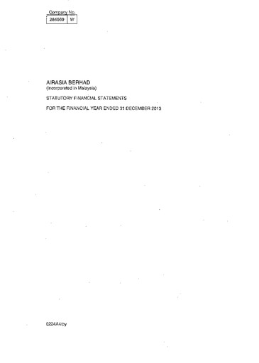 Thumbnail Capital A (Air Asia) Financial Statement 2013