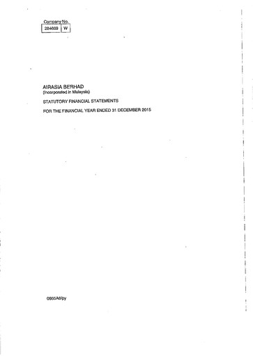 Thumbnail Capital A (Air Asia) Financial Statement 2015