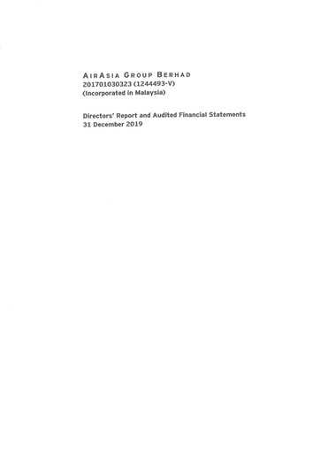 Thumbnail Capital A (Air Asia) Financial Statement 2019