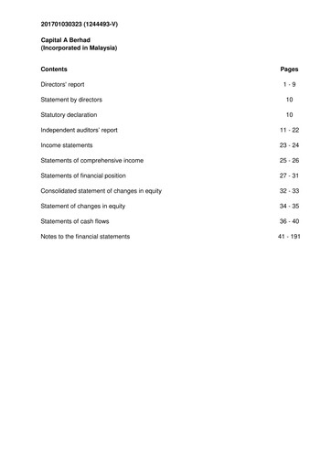 Thumbnail Capital A (Air Asia) Financial Statement 2022