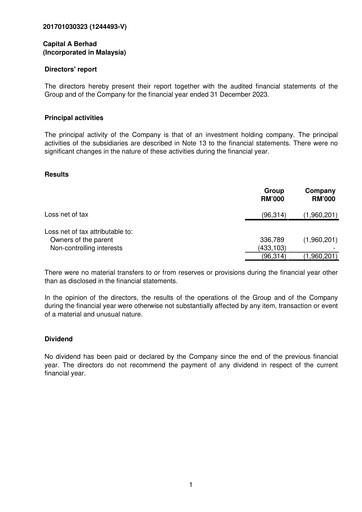 Thumbnail Capital A (Air Asia) Financial Statement 2023