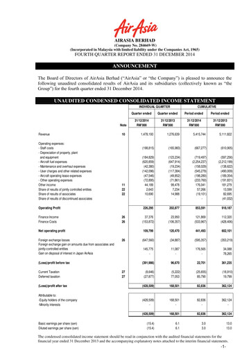 Thumbnail Capital A (Air Asia) Quarterly Report 2014-q4