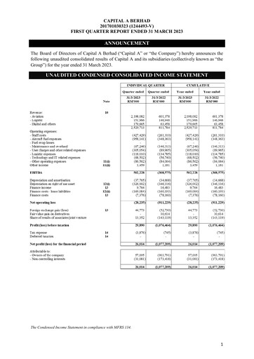 Thumbnail Capital A (Air Asia) Quarterly Report 2023-q1