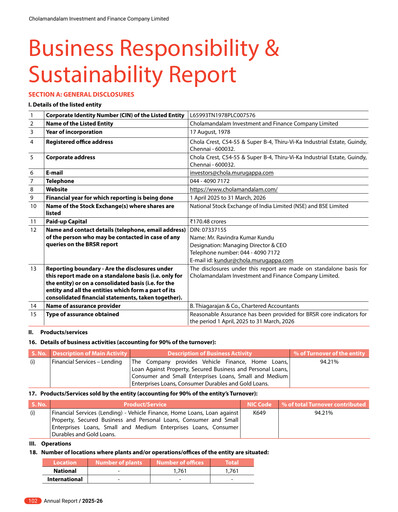 Thumbnail Cholamandalam Investment and Finance ESG Report 2025-2026