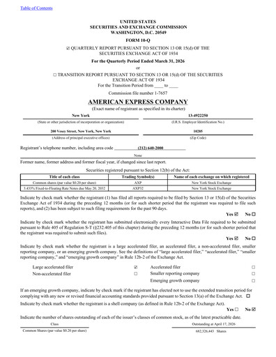 Thumbnail American Express Quarterly Report 2026-q1