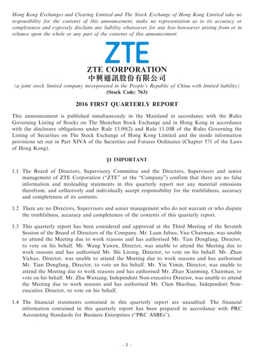 Thumbnail ZTE Quarterly Report 2016-q1