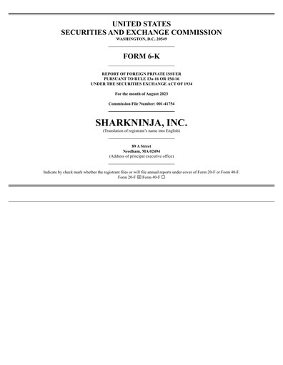 Thumbnail SharkNinja Quarterly Report 2023-q2