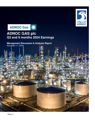 Miniature ADNOC Gas Rapport trimestriel 2024-q3